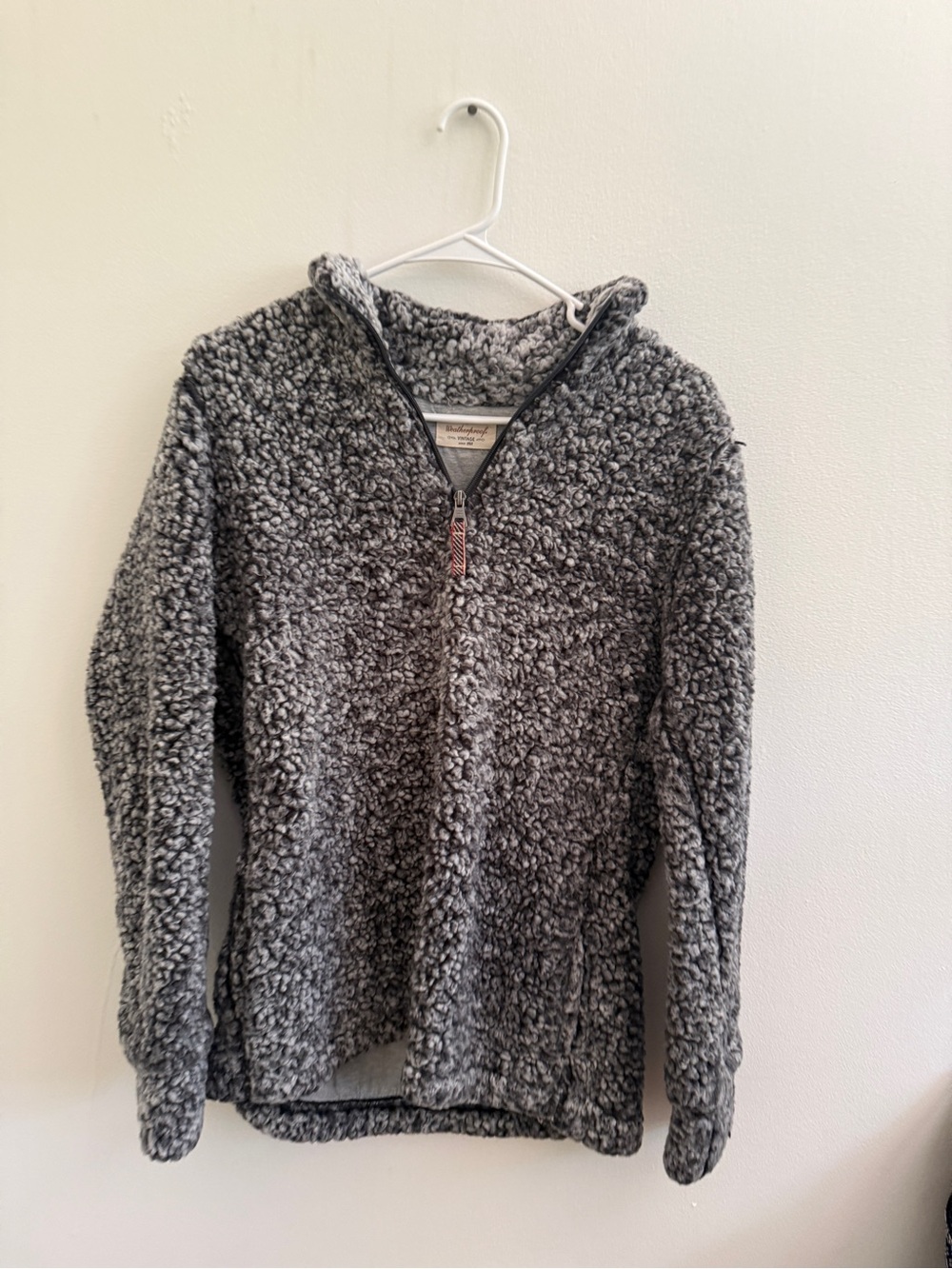 Weatherproof Gray Sherpa Zip-Up Pullover